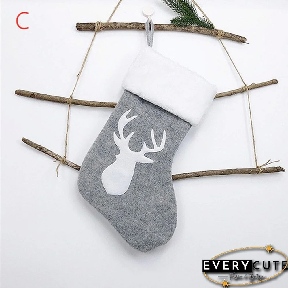 1Pc/2Pcs/4Pcs Christmas Stockings Holder Tree Ornaments Deer Sacks Xmas Gift Bags Presents Children Decorations Wall Art Socks Stuffers Home Room