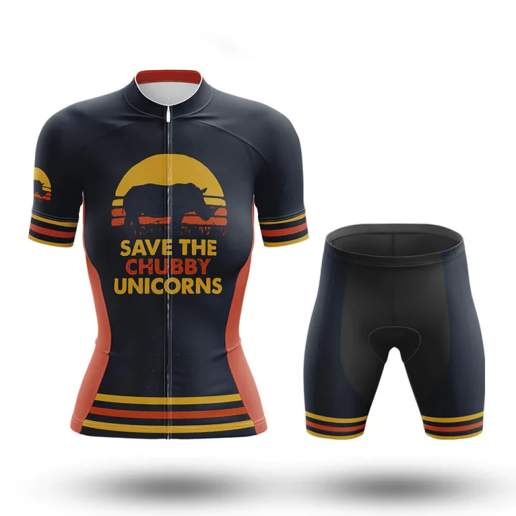 Save The Chubby Unicorns Women's Short Sleeve Cycling Kit