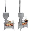 [US Local Warehouse] Hot Tent Stove with Chimney Pipe Portable Camp Stove with Oven Burning Fireplace for Outdoor Heating & Cooking Ice Fishing Hunting (Conventional)