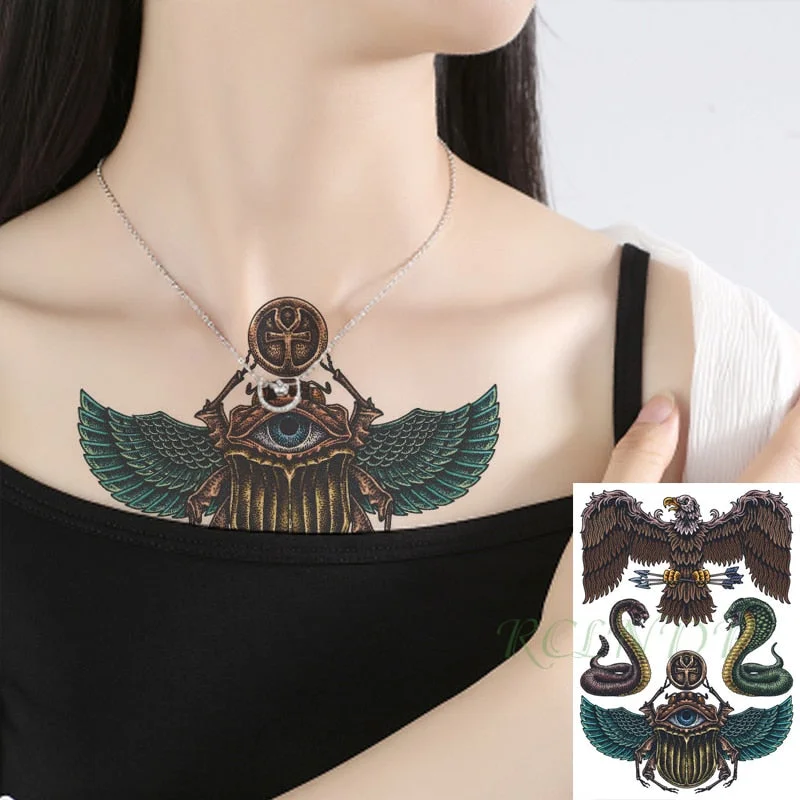 Waterproof Temporary Tattoos Sticker Scorpion Fly birds dark clouds fake tattos flash tatoo tatouage for women men