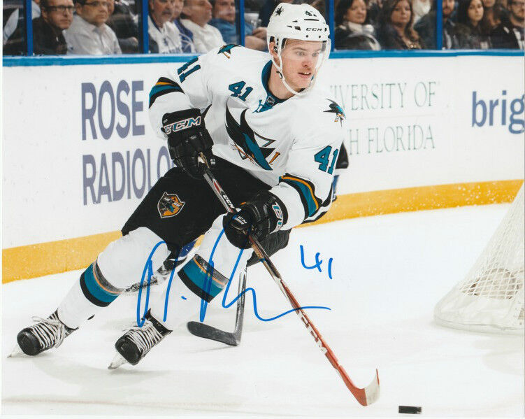 San Jose Sharks Mirco Mueller Signed Autographed 8x10 Photo Poster painting COA C