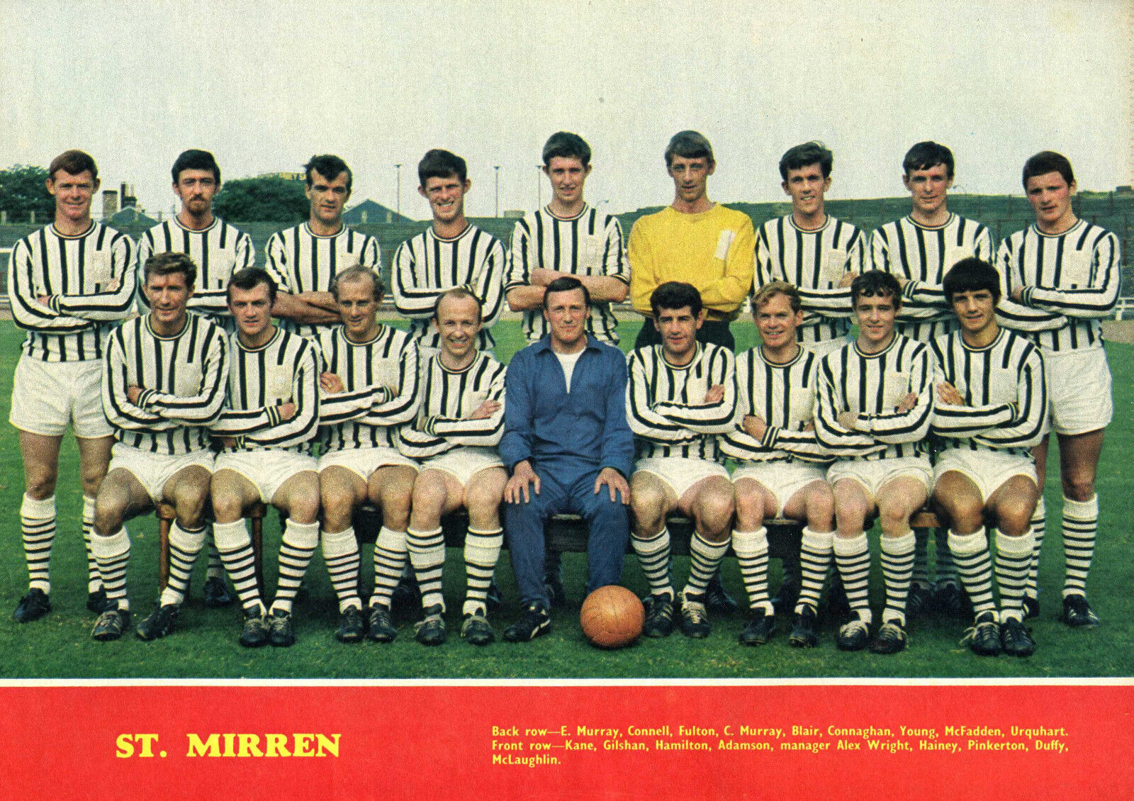 ST MIRREN FC Colour Photo Poster paintinggraph - Football c1972 Team Line-Up - reprint