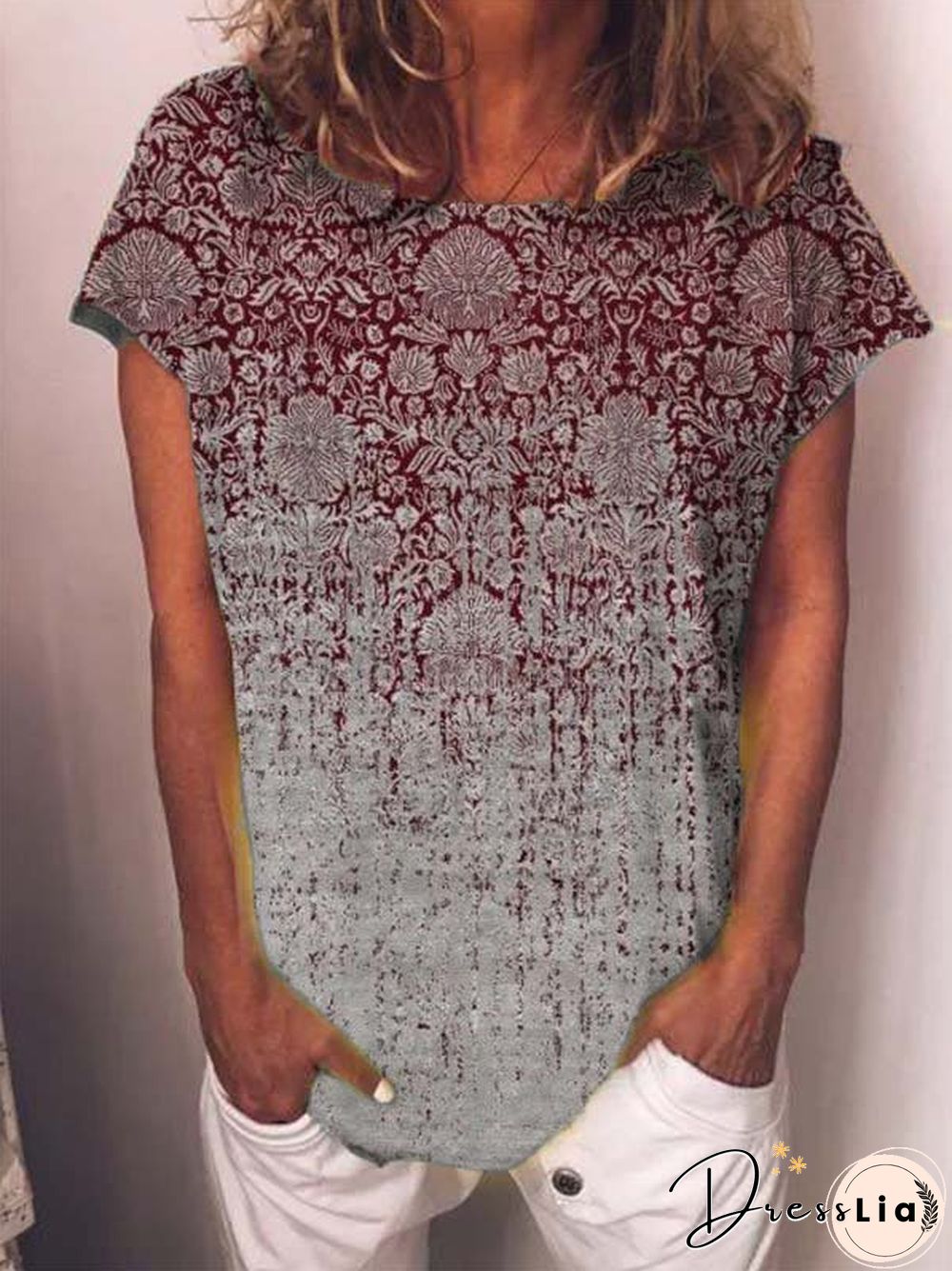 Printed Short Sleeve Casual T-shirt
