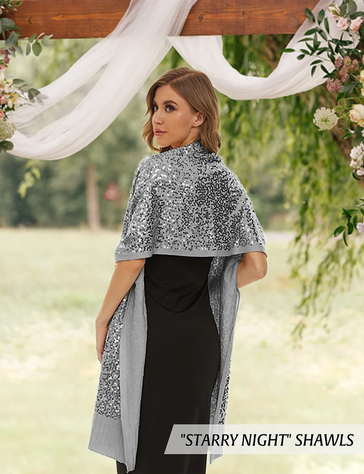 ZOOSPOWER Grey Sequin Scarf Knits