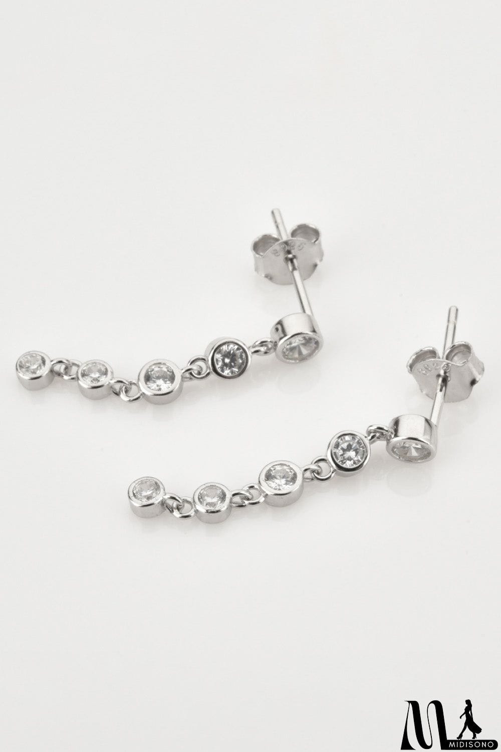 MidiSono - Inlaid Zircon 925 Sterling Silver Earrings