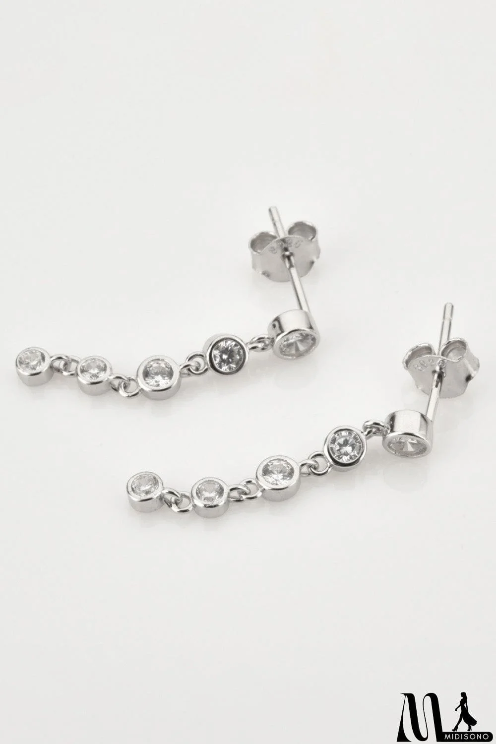 MidiSono - Inlaid Zircon 925 Sterling Silver Earrings