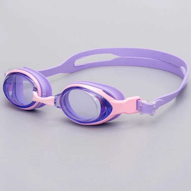 Silicone anti-fog swimming goggles with swimming goggles box flat bald head wear adult high-definition swimming glasses_ viptrois