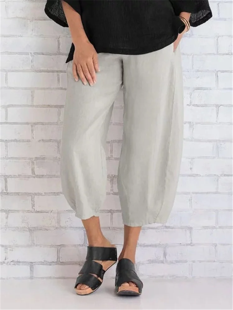 Solid Color Casual Fashion Nine Points Casual Pants-INSPIREUSE