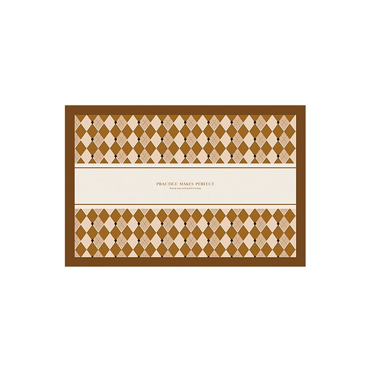 Rectangle Checkerboard Door Entry Non-slip Leather Mat