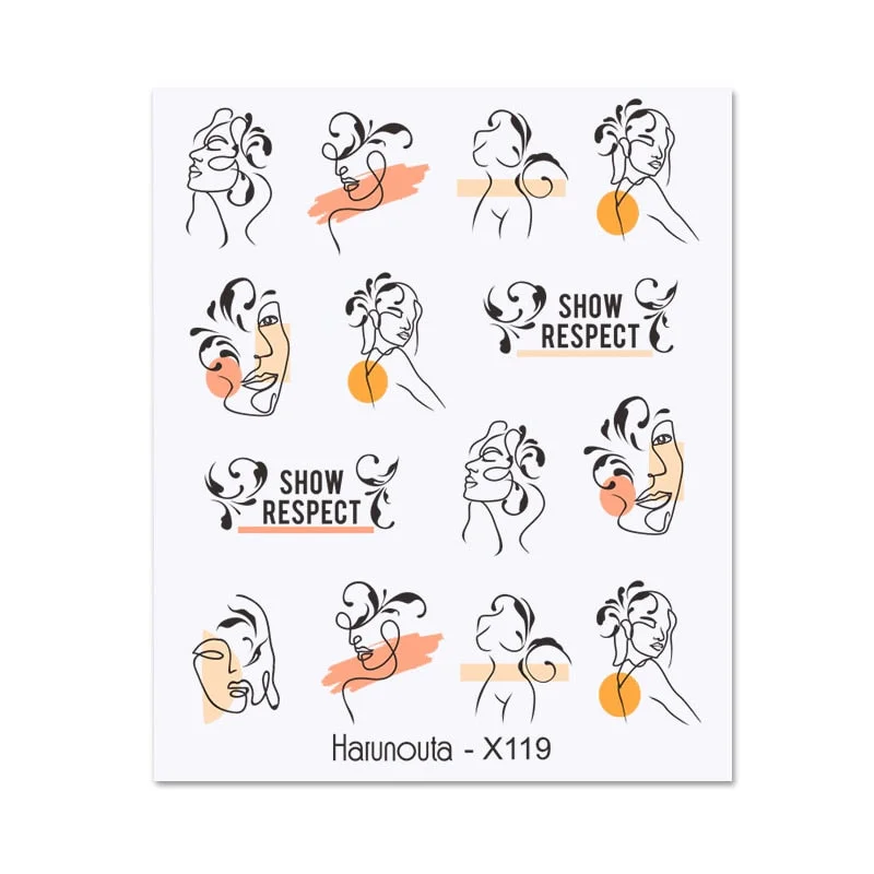 Harunouta Valentine's Day Love Heart Pattern Water Decals Stickers Christmas Snowflakes Design Slider For Nails Art Decoration-Nail Inspo