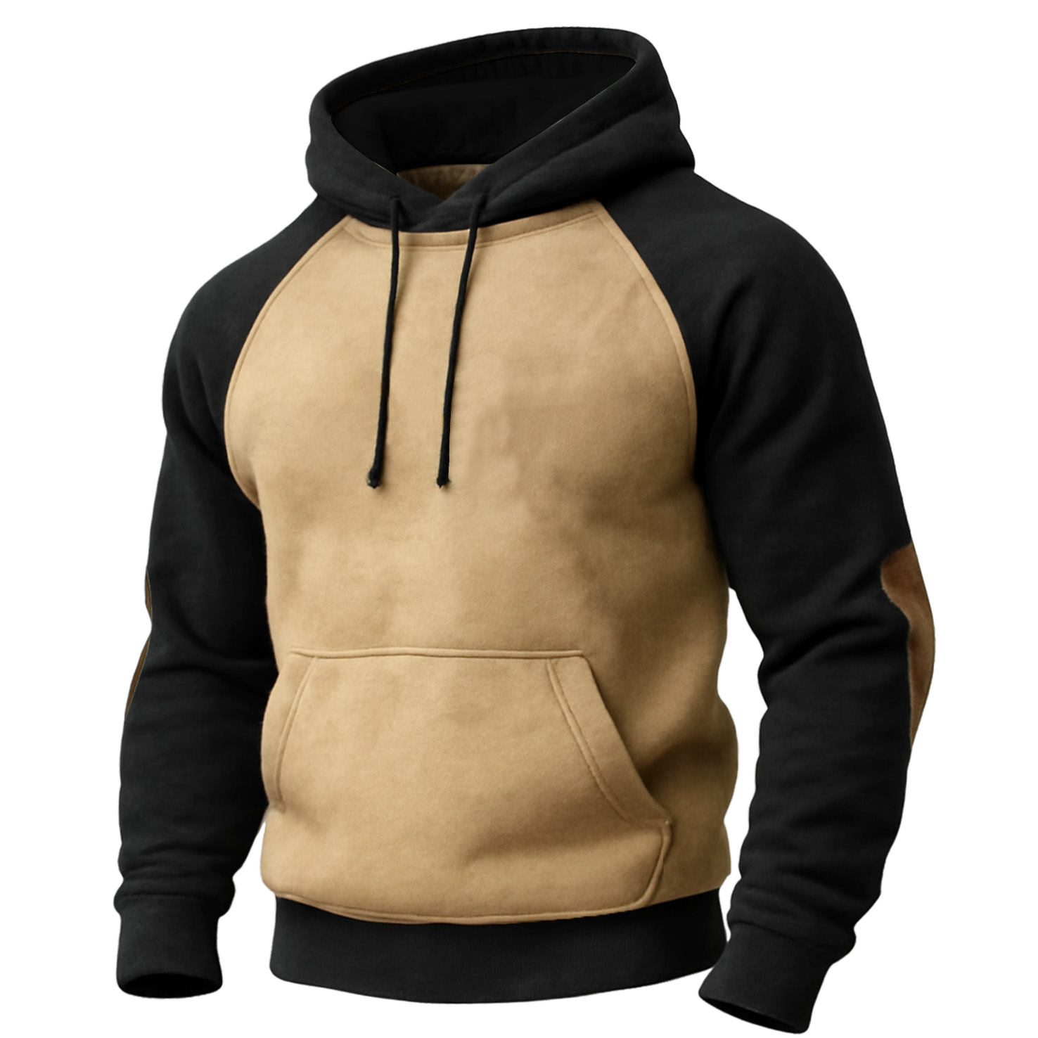 Hooded Sweatshirt with Contrast Sleeves and Logo Print