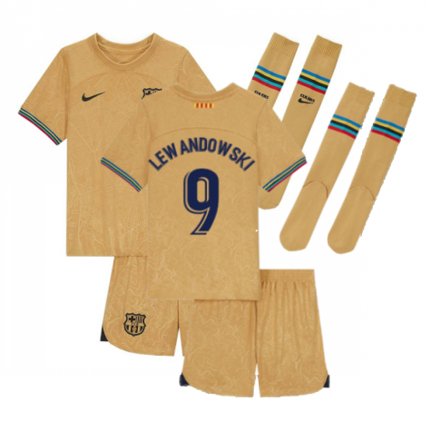 FC Barcelona Robert Lewandowski 9 Auswärtstrikot Kinder Mini Kit 2022-2023