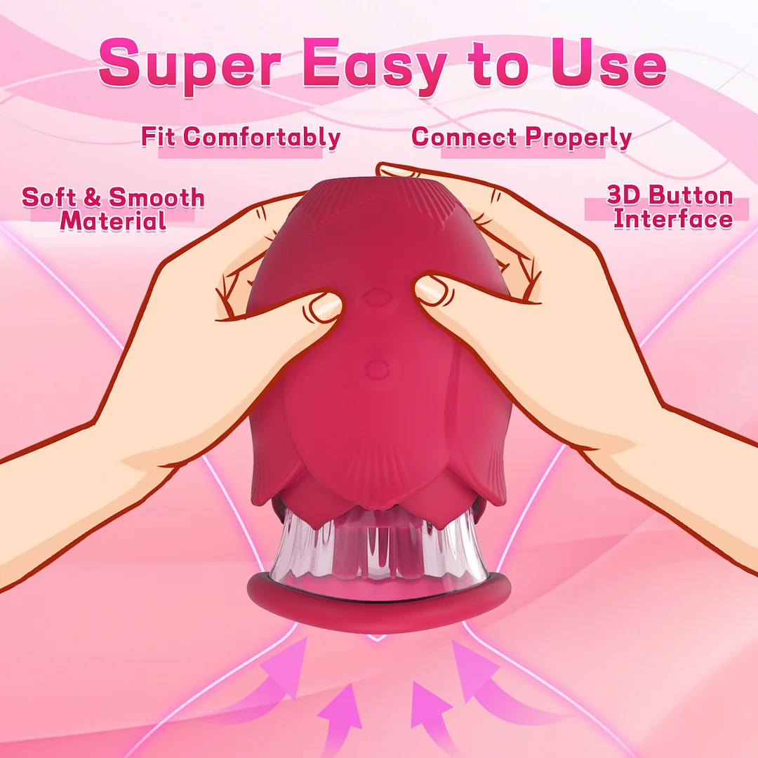 2025 Upgraded 2-in-1 Rotating Rose Clitoral Sucking Vibrator Nipple Sex Toy