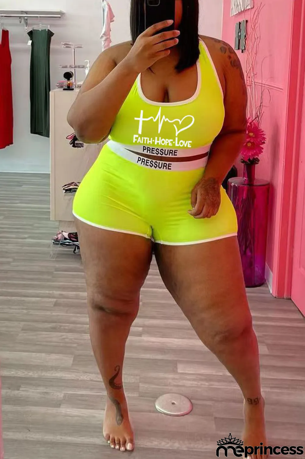 Black Casual Street Print Split Joint U Neck Plus Size Two Pieces