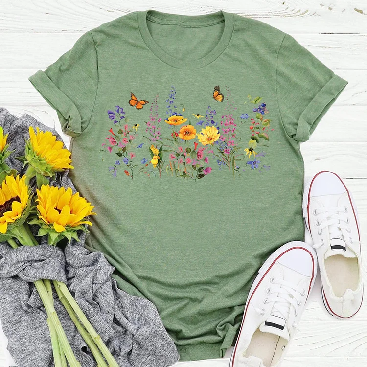 ANB - Butterfly Flowers insectT-shirt Tee -03718