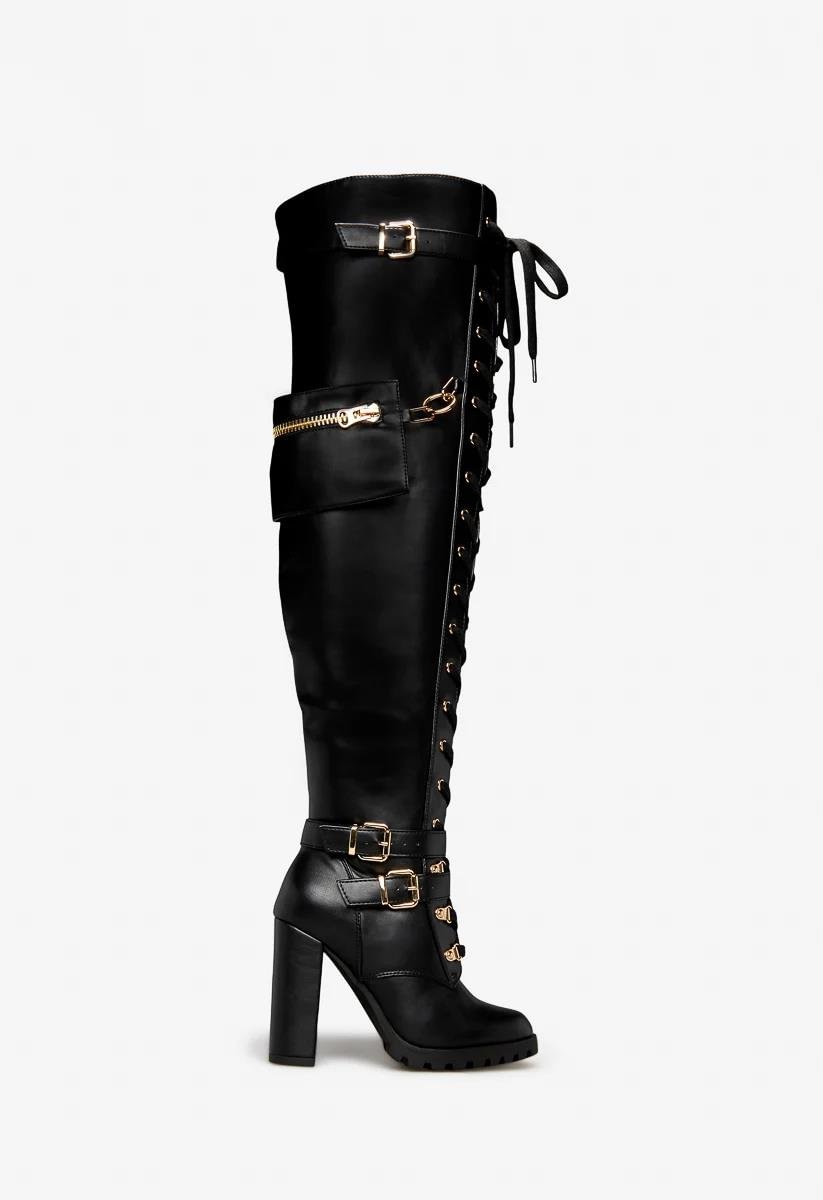 elira high block heel boot
