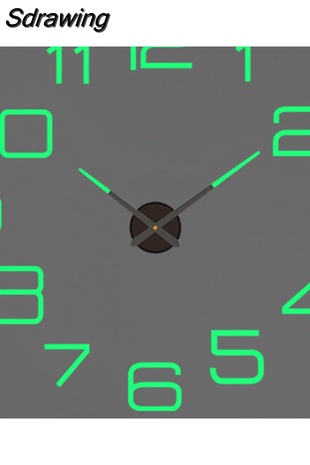 Sdrawing Wall Clock Luminous Frameless Wall Clocks DIY Digital Clock Wall Stickers Silent Clock for Home Living Room Office Wall Decor