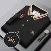 New Embroidered Solid Color Casual Polo Shirt
