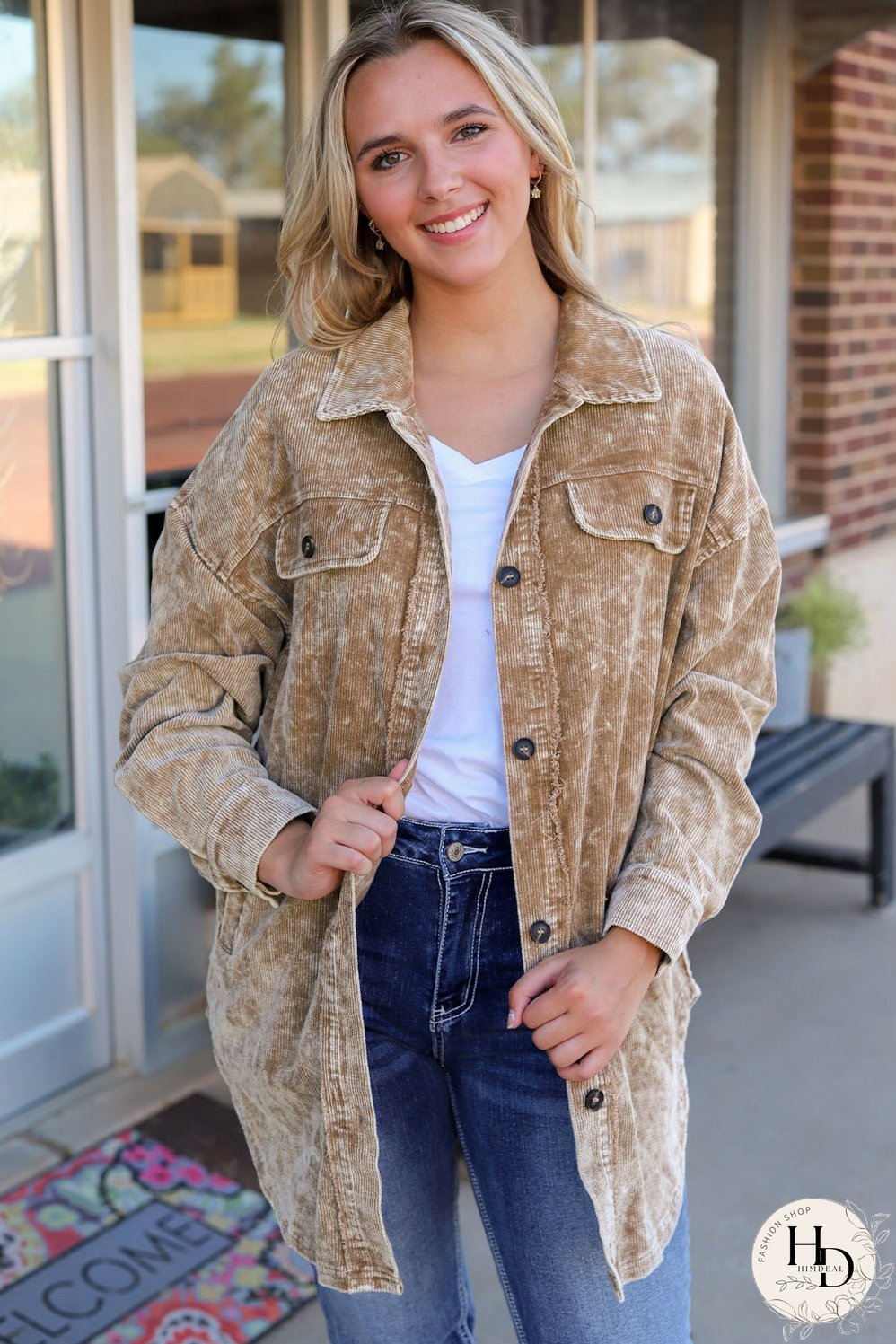 Tassel Detail Corduroy Jacket