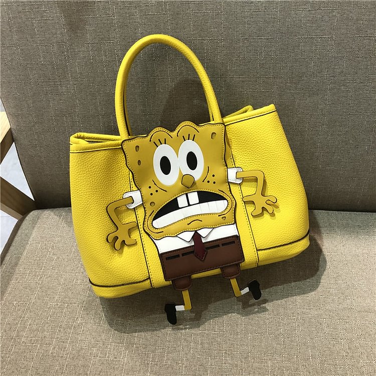 Cartoon Spongebob handcrafted patchwork Tote bag