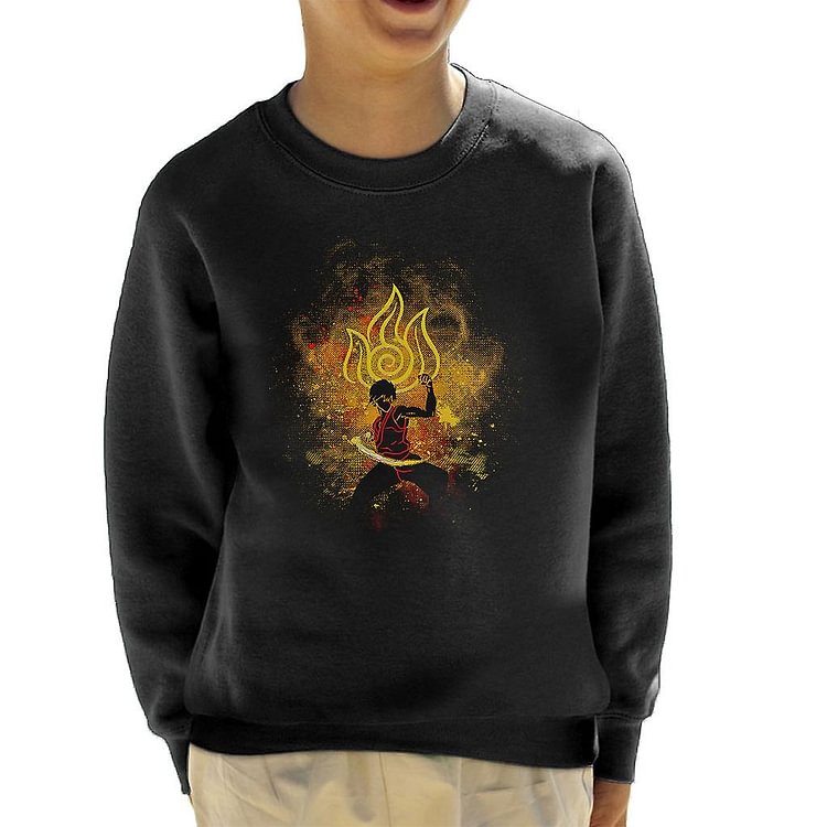 Avatar The Last Airbender Zuko Outline Kid's Sweatshirt