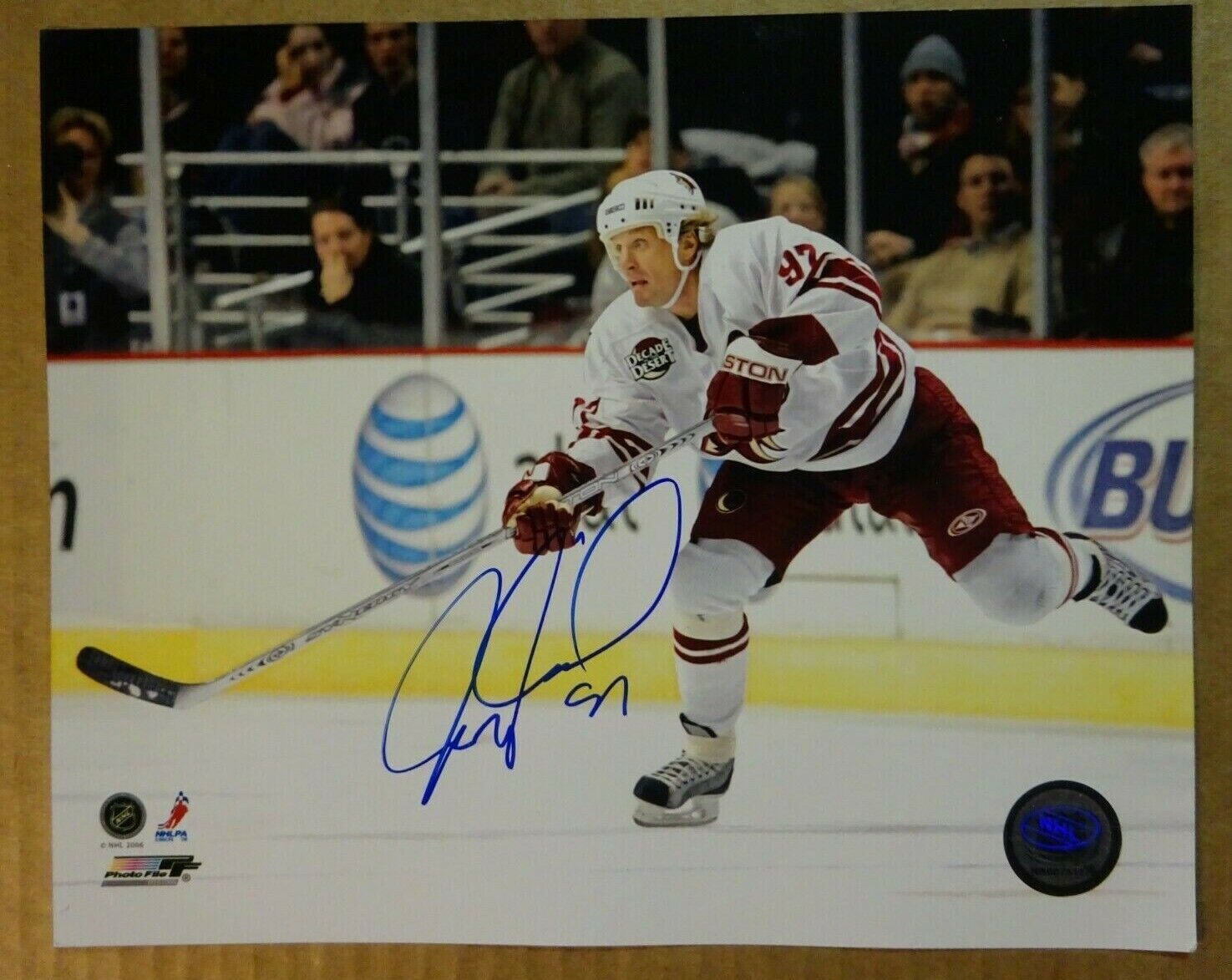 Autographed JEREMY ROENICK Signed Arizona Phoenix Coyotes 8x10 Photo Poster painting File