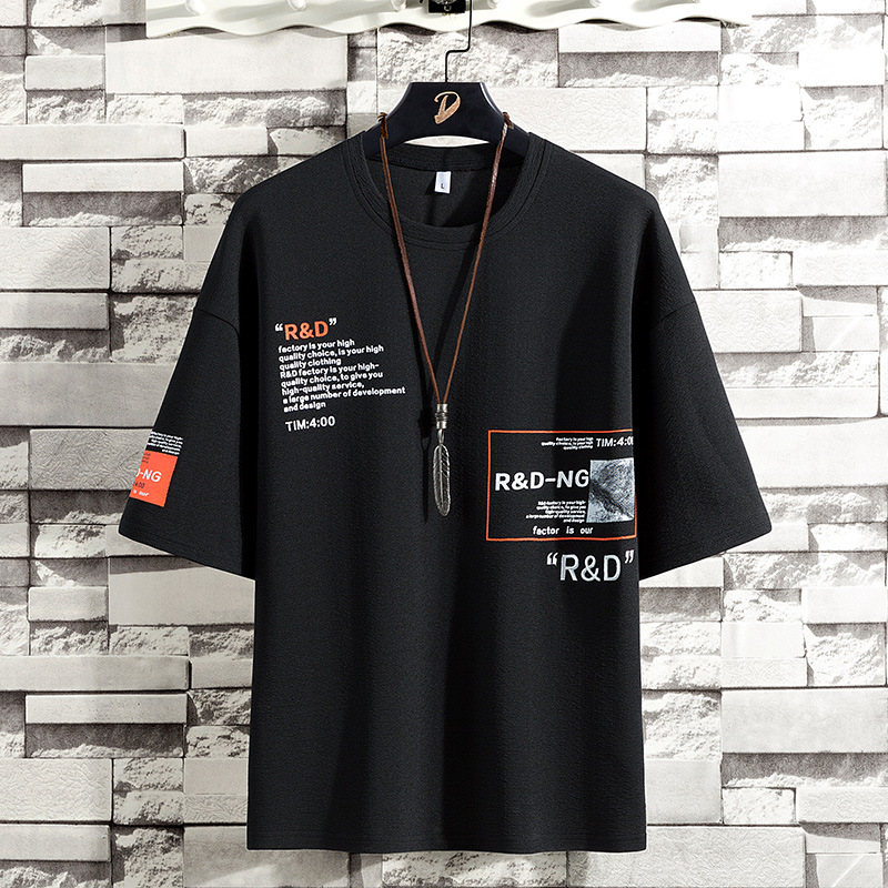 Japanese Trend Printing Loose Casual Round Neck Short-sleeved Half-sleeved T-shirt Men / TECHWEAR CLUB / Techwear