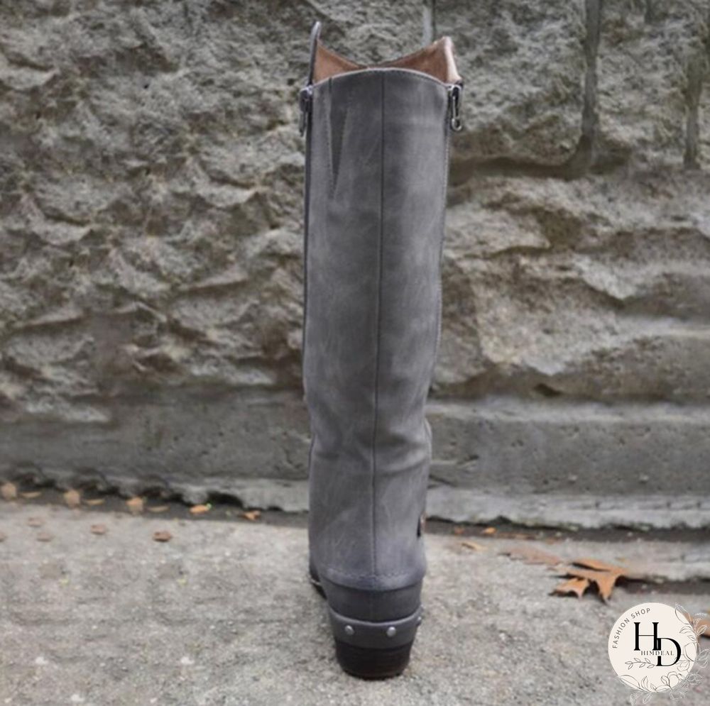 Winter Women's Fashion Causal Knee High Boots Ladies Leather Long Boots Plus Size 35-43