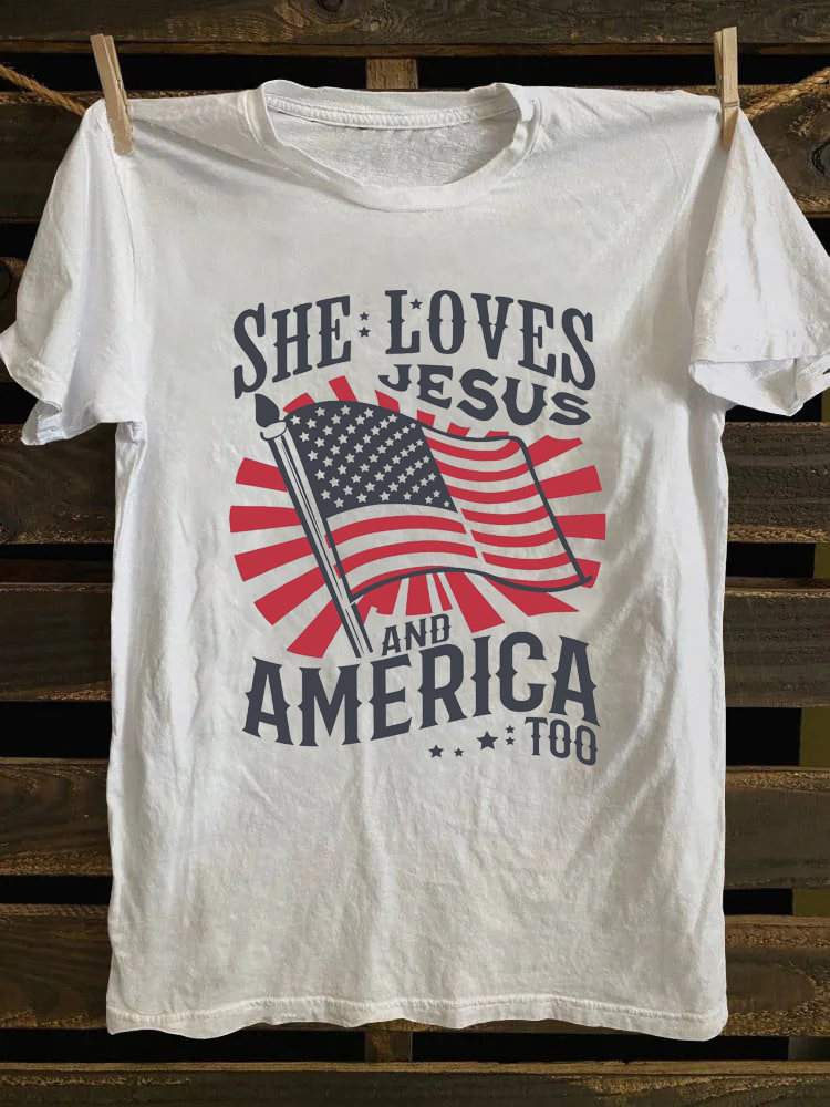 She Loves Jesus And America Too T-shirt