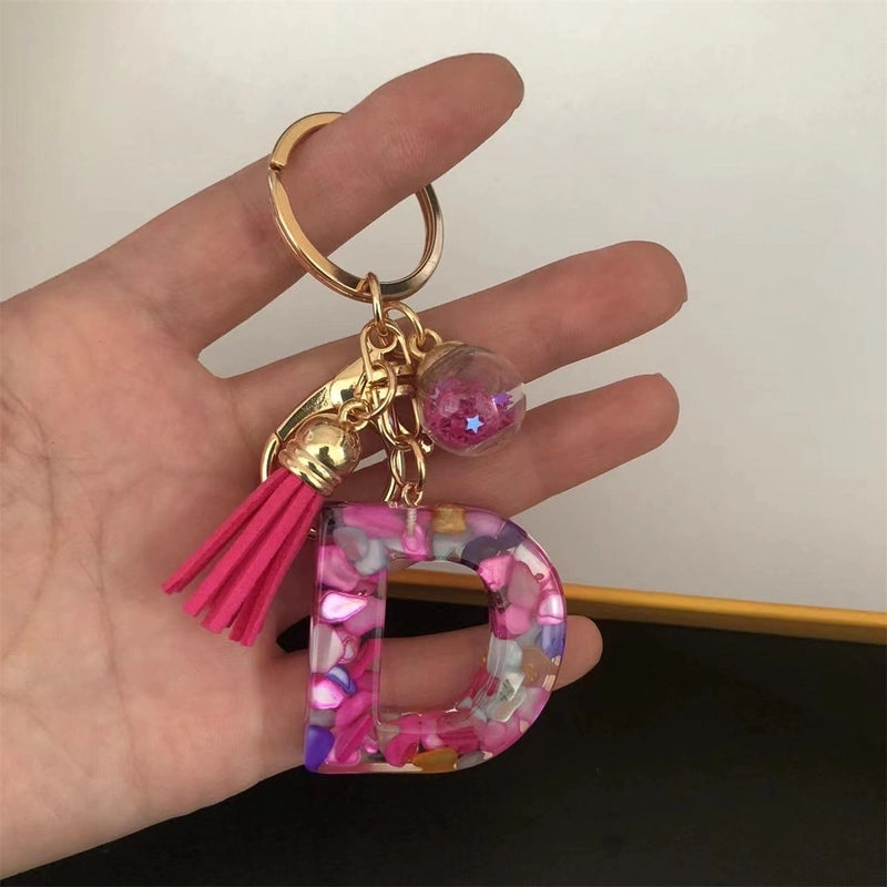 Minimalist Commute Letter Resin Unisex Bag Pendant Keychain