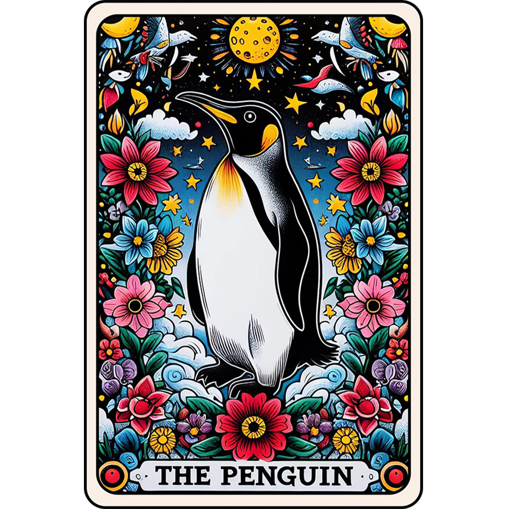 Cards Penguin 40*60cm(canvas) full round drill diamond painting
