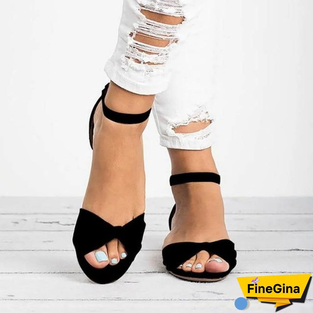 Women Leopard Print Flat Sandals Beach Peep-toe Sandals