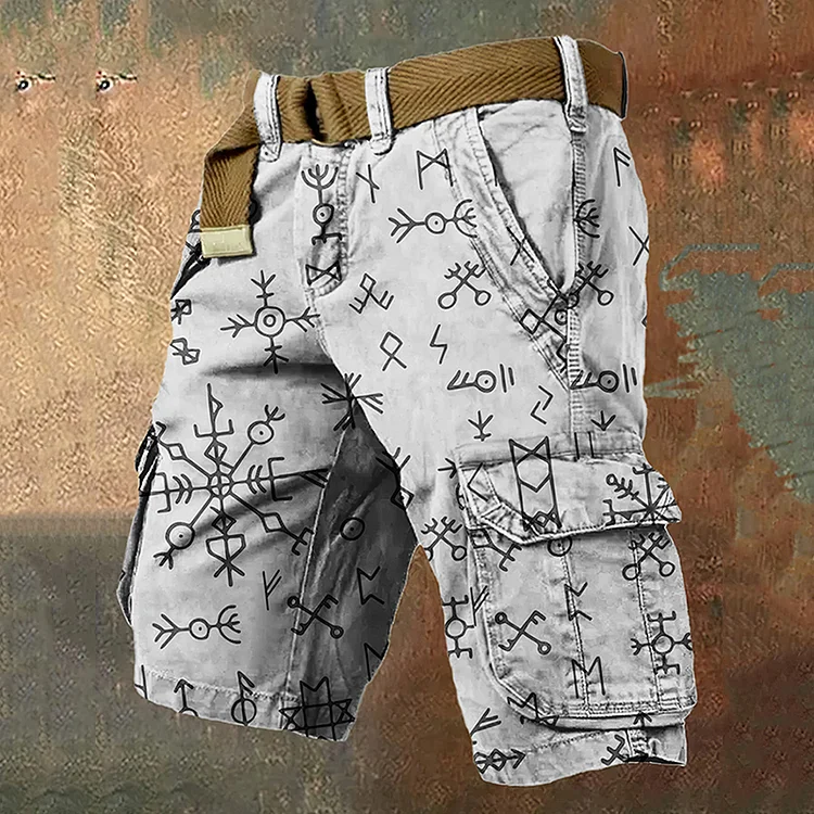 Comstylish Viking Runes Print Men'S Work Shorts