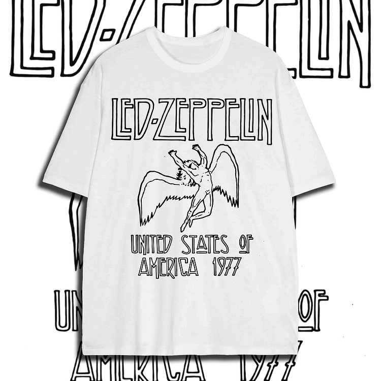 Davidhawaii100% Cotton Casual Trendy Retro Rock White T-shirt - 100% Cotton