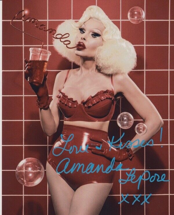 Amanda Lepore signed 8X10 Photo Poster painting