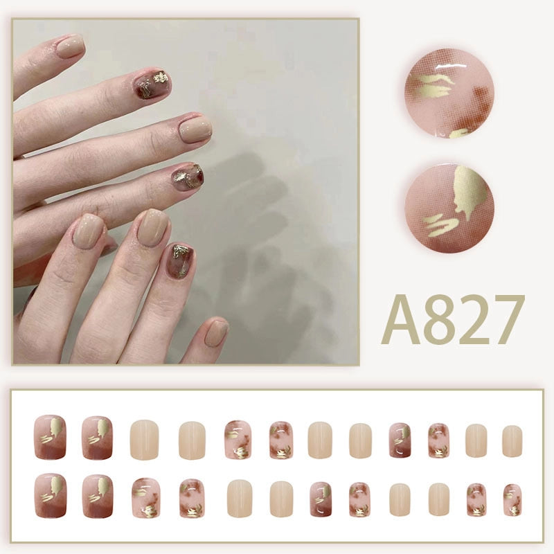 New Popular Simple Wearable Nail Patch 24 Pieces Boxed Pure Desire Style High Sense Factory Direct Sales