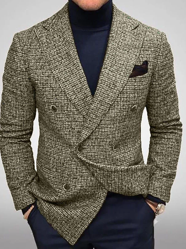 Men's Plaid Business Casual Wool Jacket