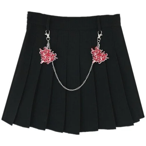 Aurance Women Fashion Skirt Preppy Style Black High Waist Chic Student Pleated Skirts Harajuku Uniforms Girls Dance Skirts 2021