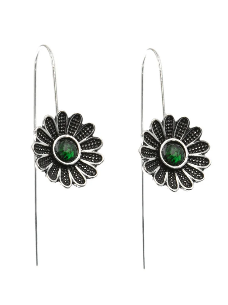 Old Silver Floral Earrings socialshop