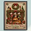 Fireplace Cat DIY 11CT 3 Strand Stamped Cross Stitch Kit for Adults 40x50cm tapestrymarket