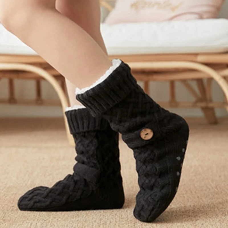 Slippers Women Indoor Sock with Fur Warm Plush Slippers Comfy Bedroom Slippers Non-slip Soft Home Shoes for Woman 2020
