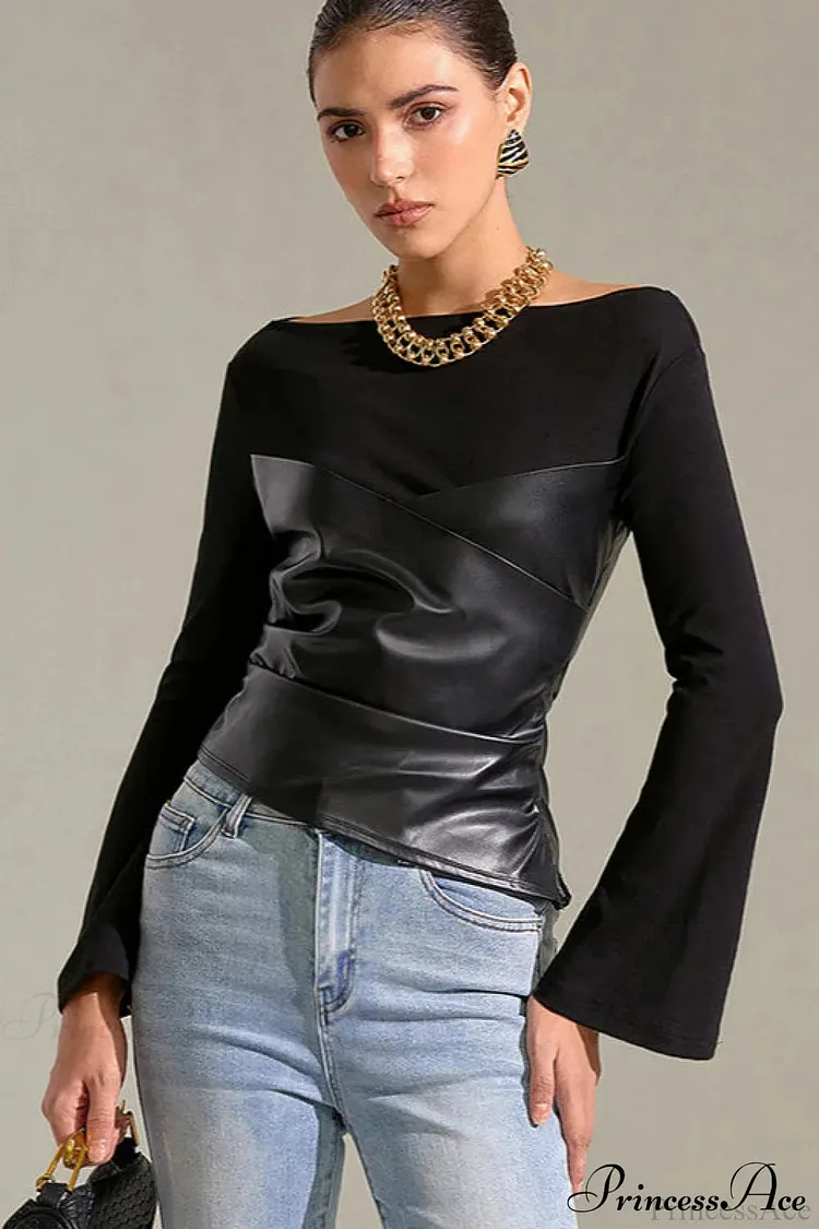 Ribbed Knit Long Sleeve Tee