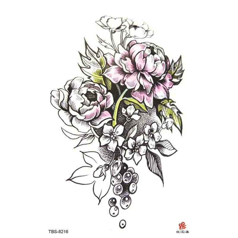 Tattoo Sticker Flower Temporary Sleeve Tattoo Waterproof Sexy Body Art Fashion