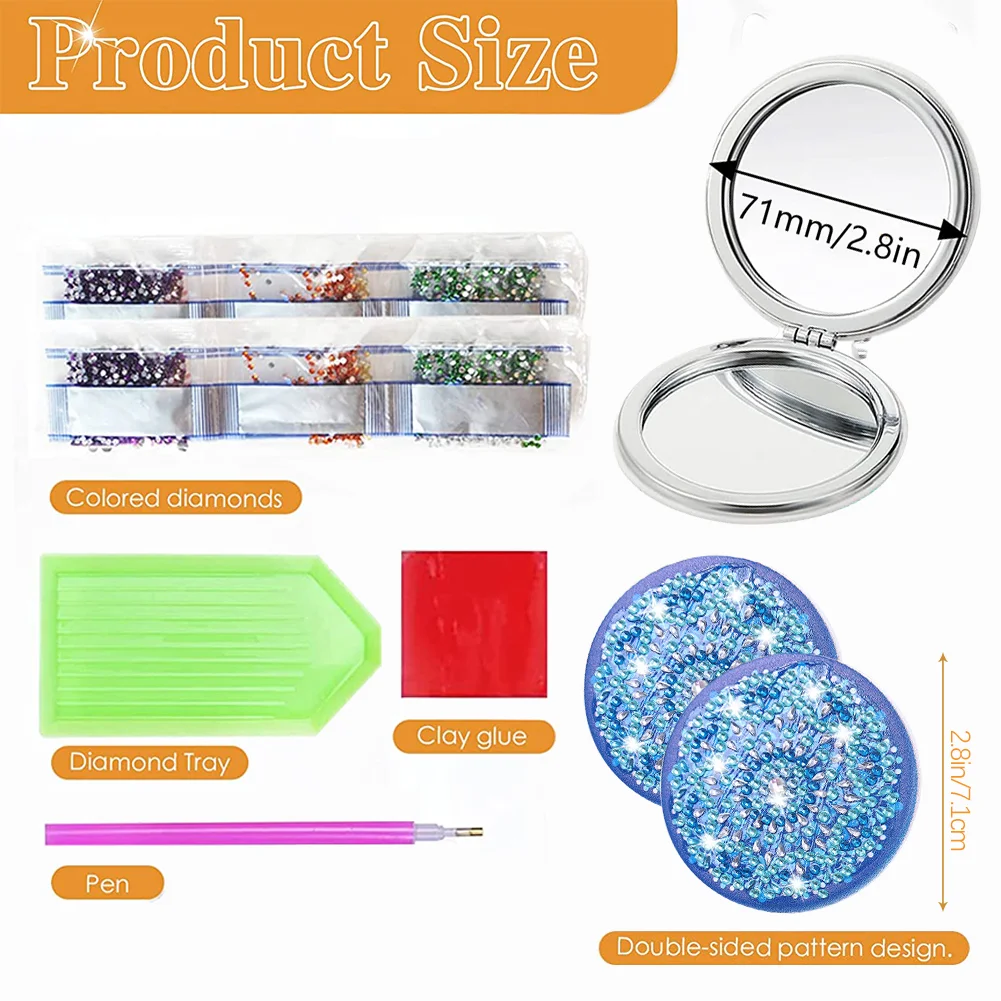 DIY Crystal Diamond Mirror Portable Datura Art Craft Set for Girl