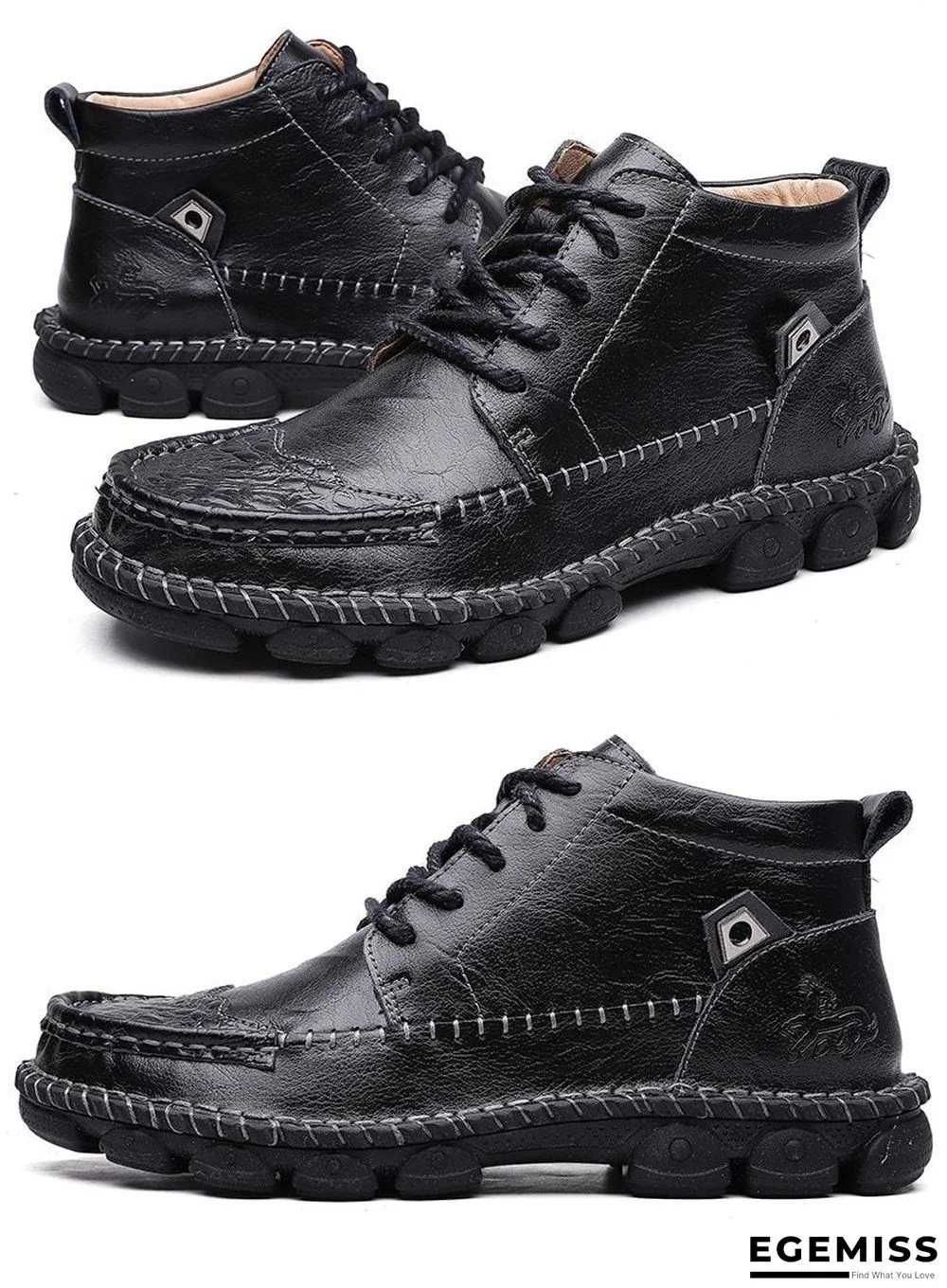 Cow Split Leather Men Boots Comfortable Boots Men Footwear Rubber Ankle Boots Men's Shoes | EGEMISS