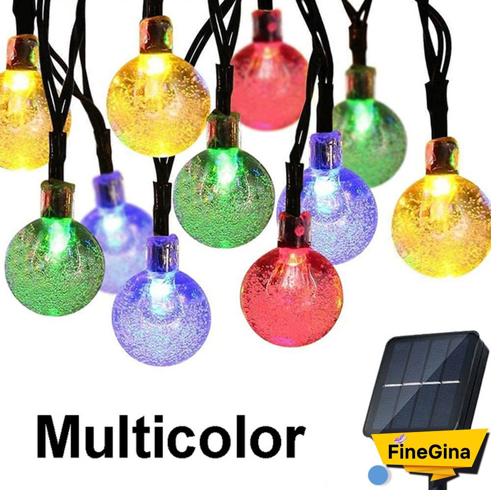 Solar String Lights Garden Outdoor String Lights Waterproof Crystal Ball Fairy Lights, Decoration Lighting for Home, Garden, Patio, Yard, Christmas