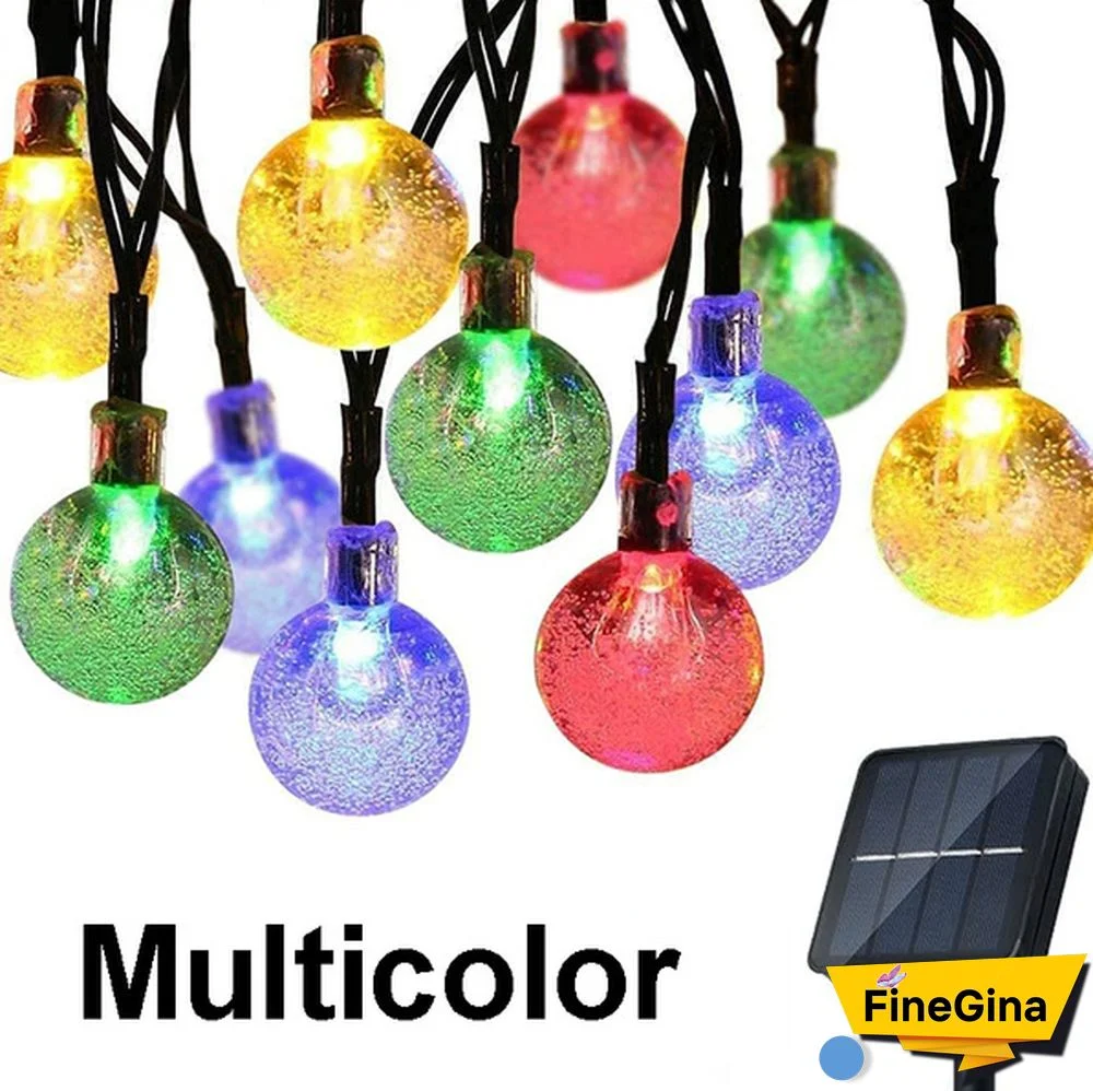 Solar String Lights Garden Outdoor String Lights Waterproof Crystal Ball Fairy Lights, Decoration Lighting for Home, Garden, Patio, Yard, Christmas