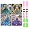 (4er-Pack) Kleid Rock Mädchen - speziell geformtes Diamond Painting - 30*30cm