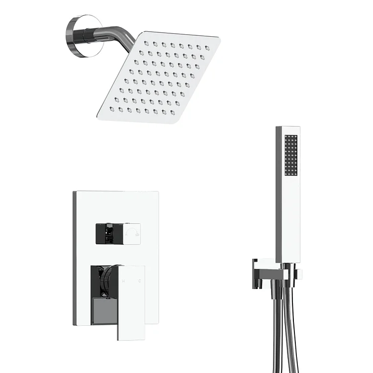 EVERSTEIN 6'' Wall Mount Pressure Balanced Shower System in Chrome SFS-1077-CH6