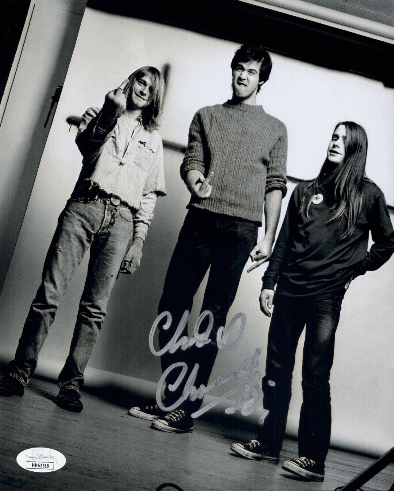 CHAD CHANNING Signed NIRVANA 8x10 Photo Poster painting IN PERSON Autograph JSA COA Cert